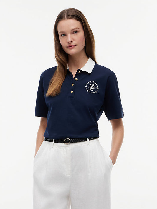 Regular Fit Gold-Tone Button Polo Shirt