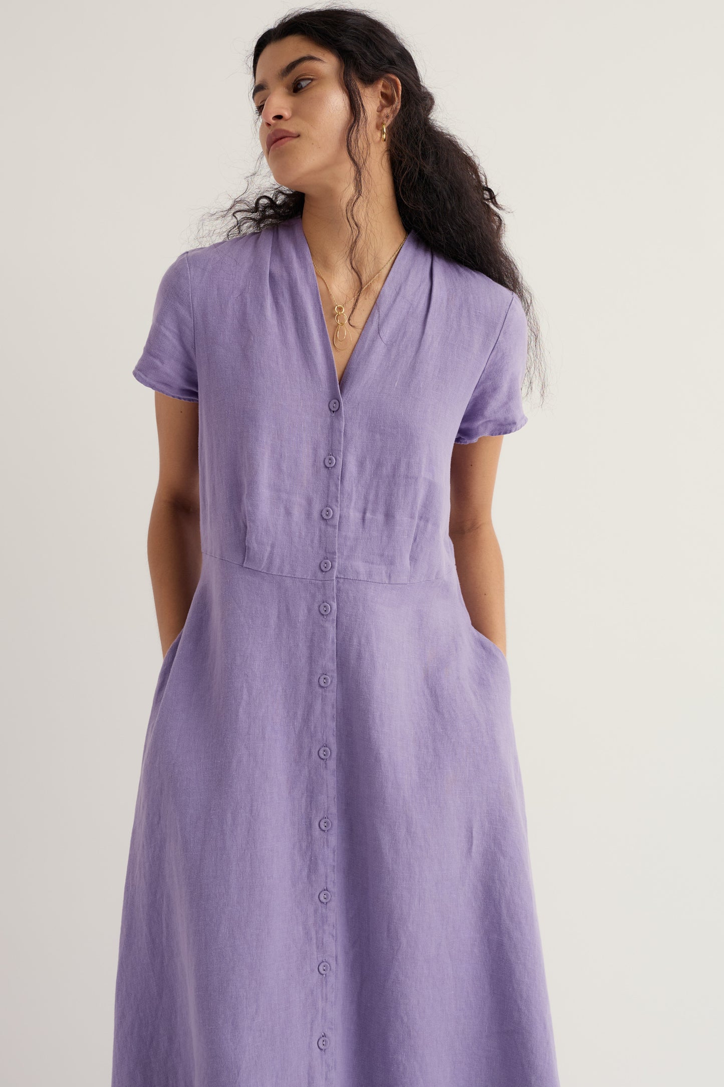 Carved Wood Midi Dress