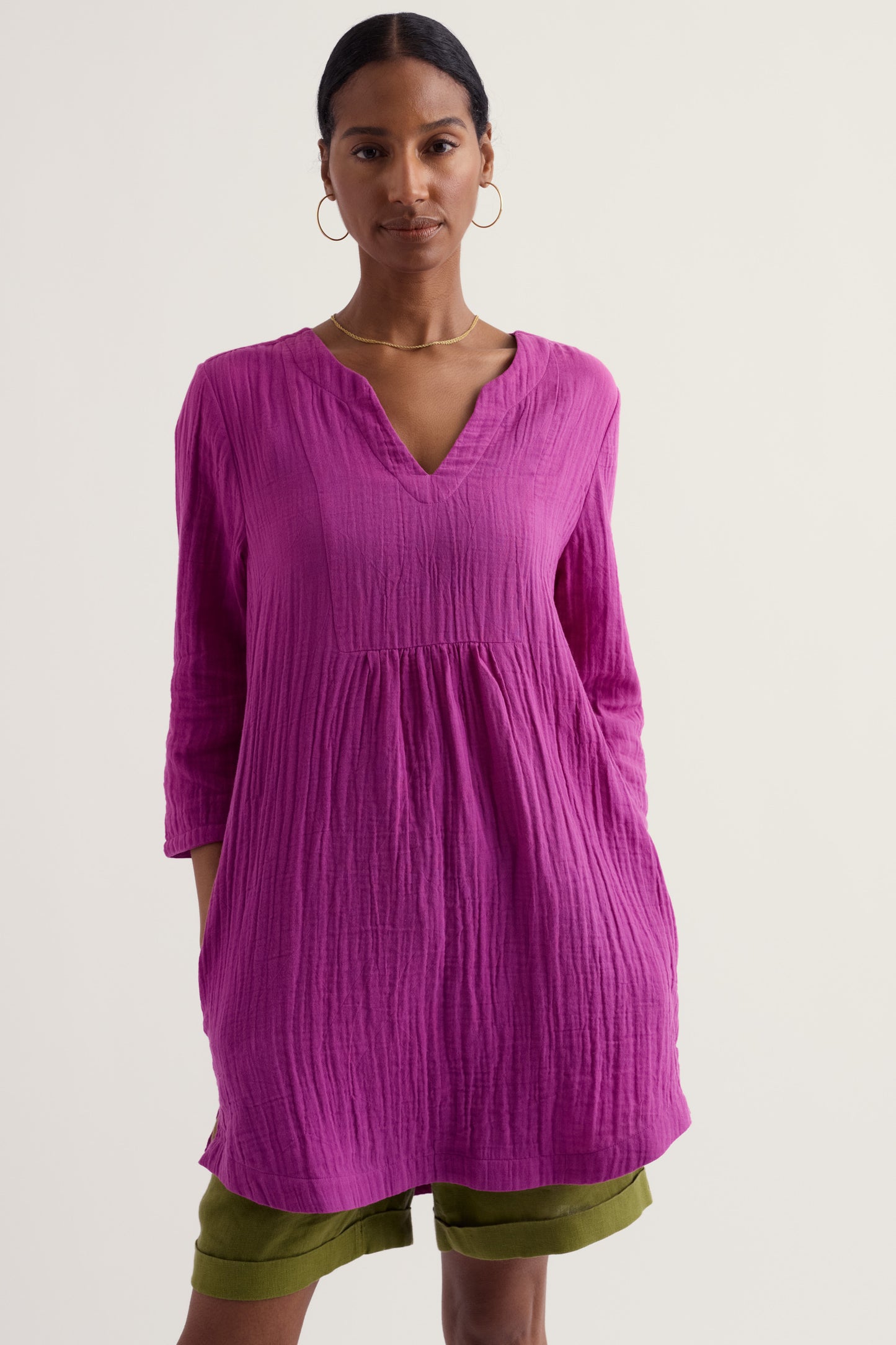 Op Art Organic Cotton Tunic Top