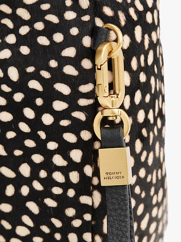 Leather Deer Print City Bag