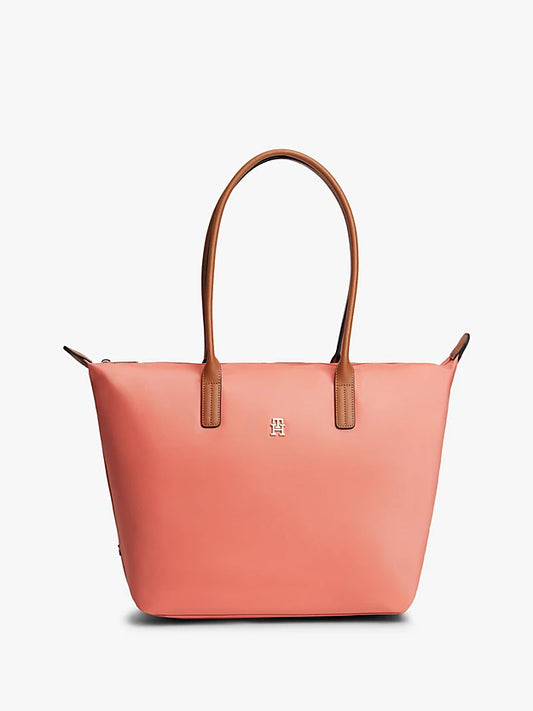 Monogram Contrast Handle Tote Bag