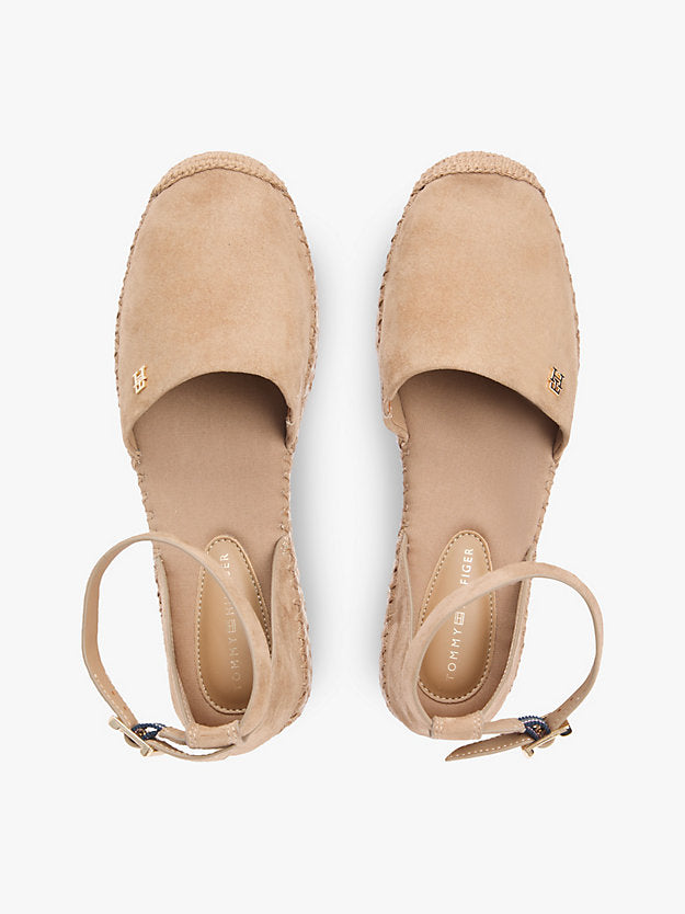 Suede Ankle Strap Platform Espadrilles