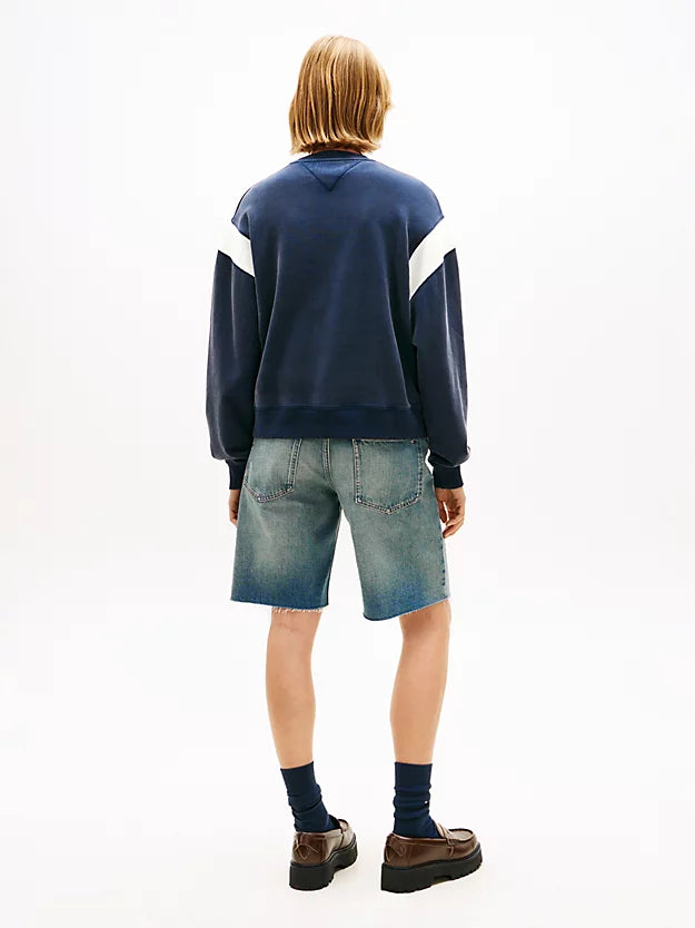 Contrast Logo Embroidery Boxy Sweatshirt