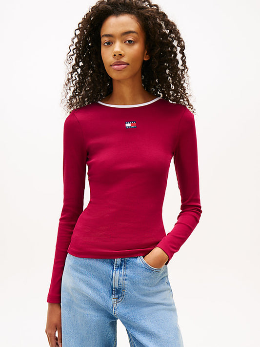 Scoop Back Slim Long Sleeve T-Shirt