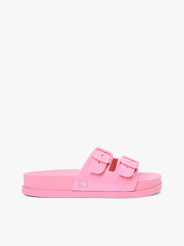 Double Buckle Strap Jelly Slides