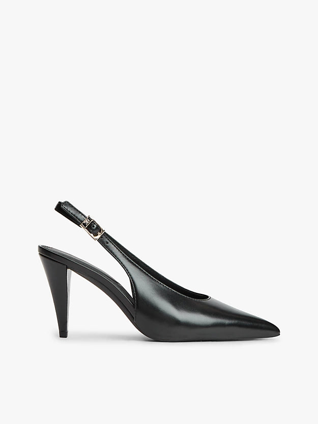 Monogram Leather Slingback High Heels