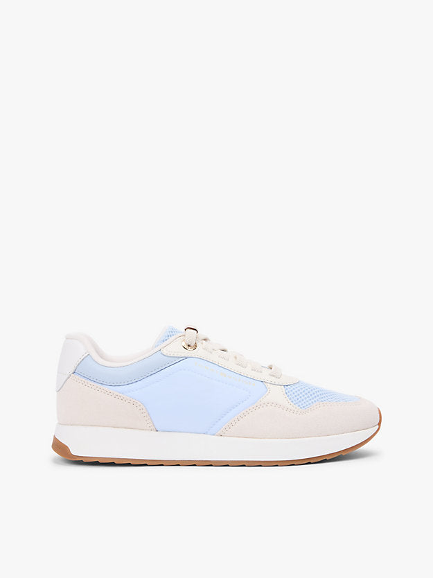Suede Mixed Texture Mesh Serrated Trainers
