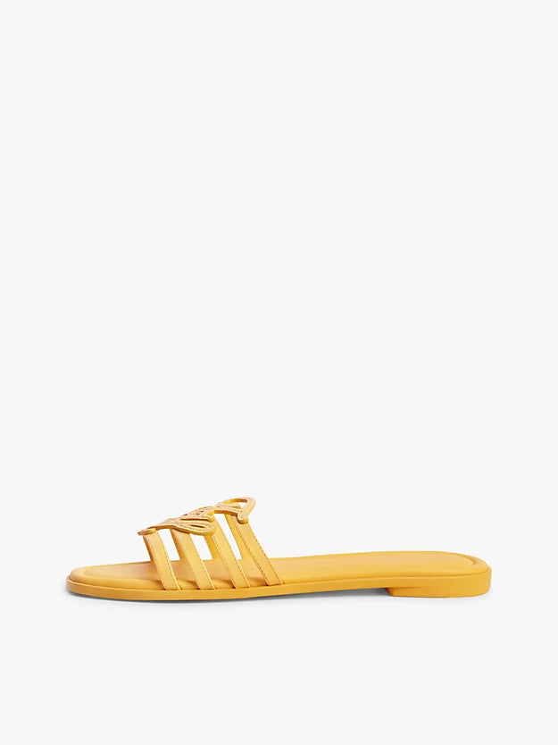 Logo Strap Leather Mules
