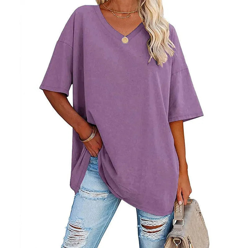 T-shirt ample d'été pour femme (3 articles achetés = livraison gratuite)