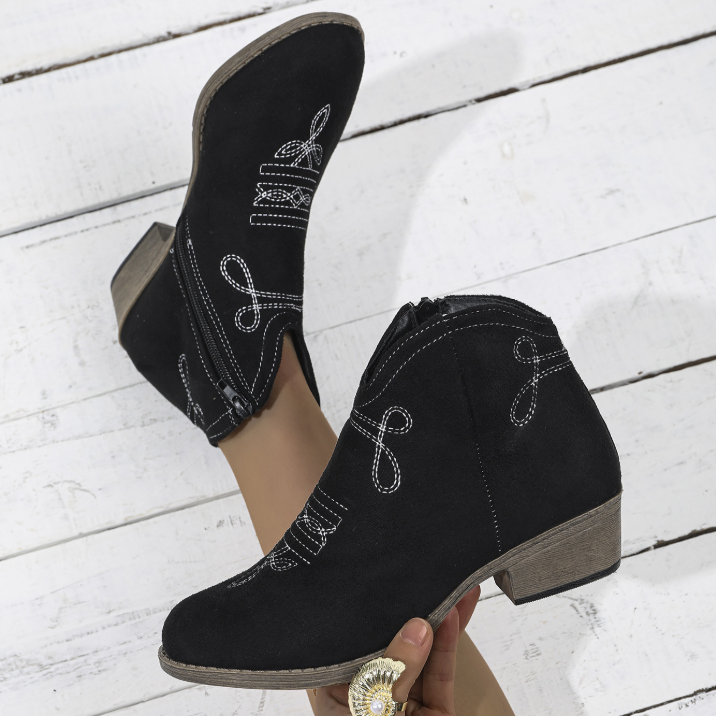 Bottes courtes western brodées – Adorables et polyvalentes pour vos tenues quotidiennes