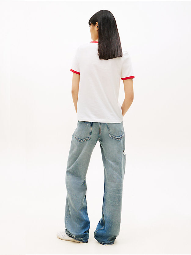 Wavy Flag Contrast Ringer T-Shirt