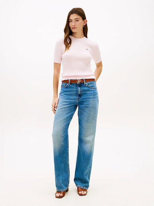 Cable Knit Short Sleeve Jumper