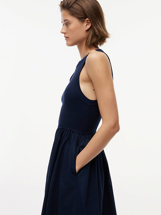 Slim Sleeveless Poplin Maxi Dress
