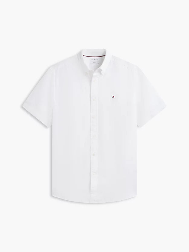 Regular Fit Washed Linen Short Sleeve Shirt