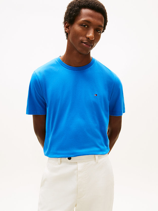 Flag Embroidery Jersey Crew Neck T-Shirt