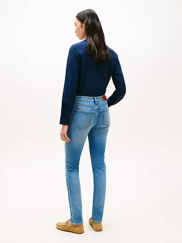 Faded Mid Rise Slim Jeans