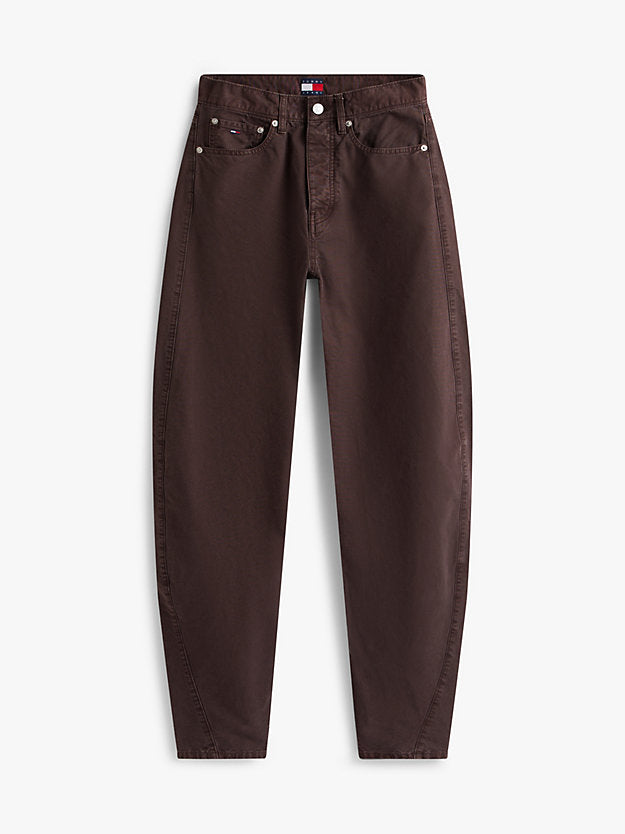 Mid Rise Wide Barrel Leg Trousers