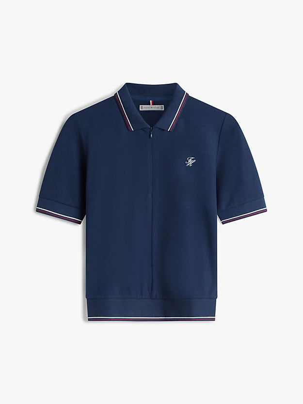 Regular Fit Pique Zip Polo Shirt