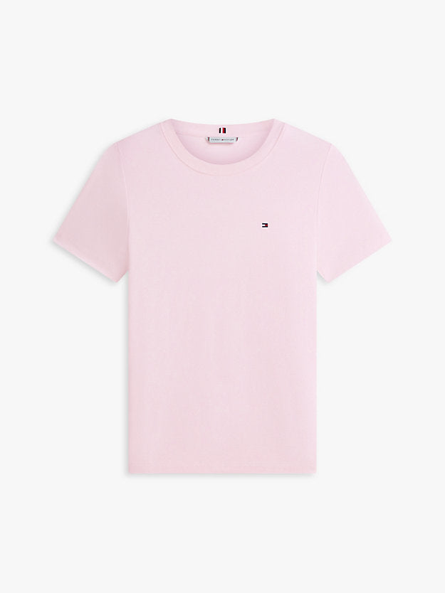 Flag Embroidery Slim Crew Neck T-Shirt