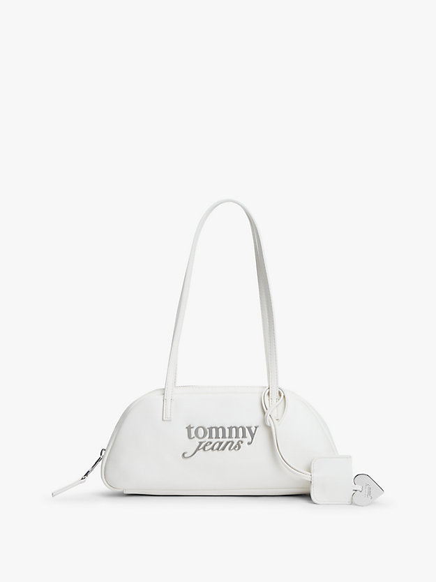 Metal Logo Charm Shoulder Bag