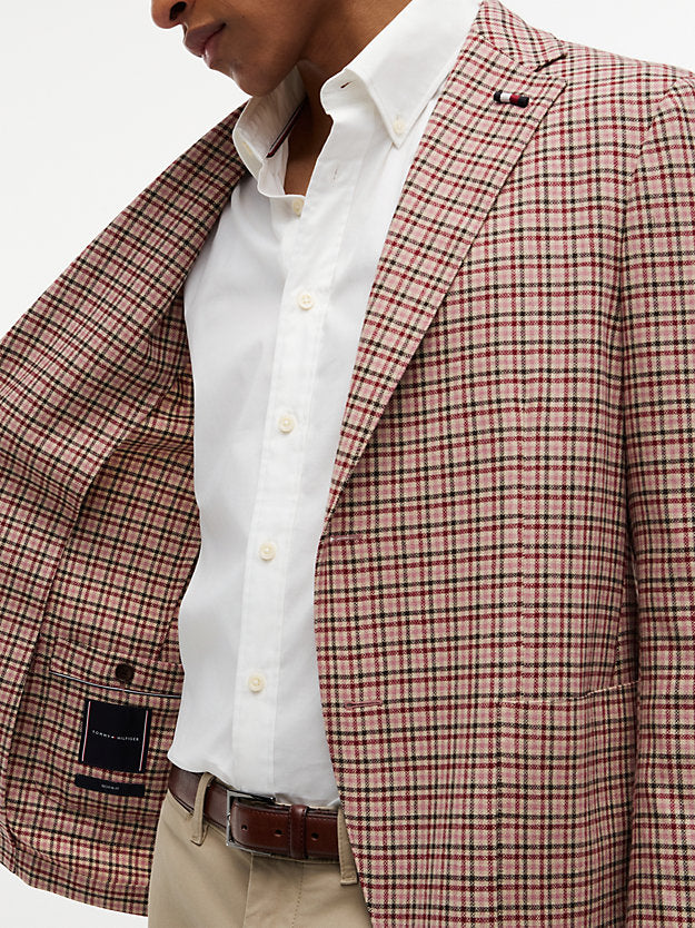 Regular Fit Micro Check Single Breasted Blazer