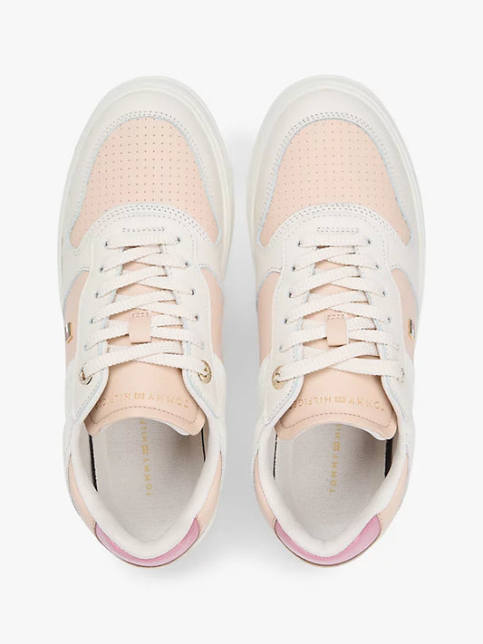 Leather Mixed Texture Cupsole Trainers