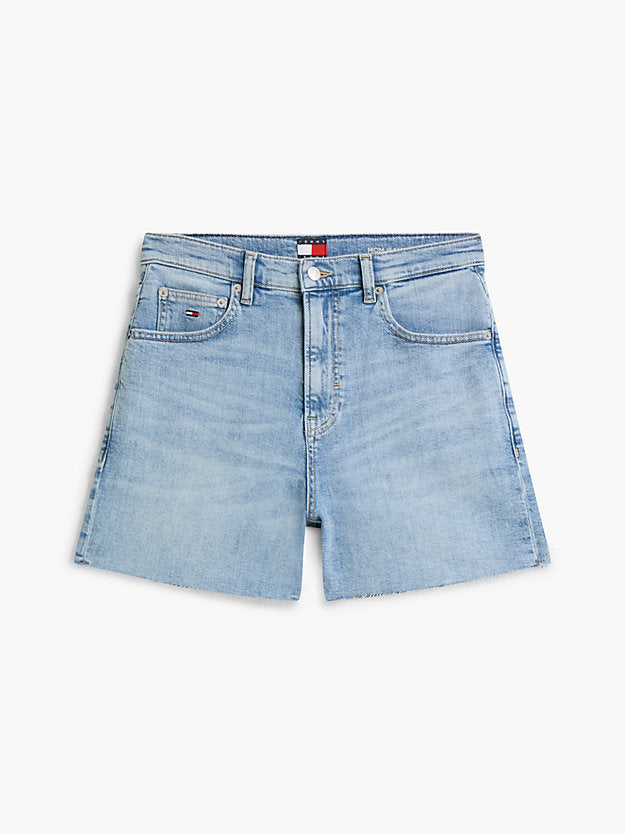 Mom Whiskered Denim Shorts