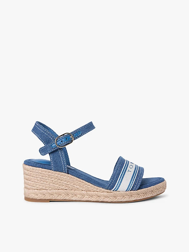 Canvas Denim Wedge Espadrilles