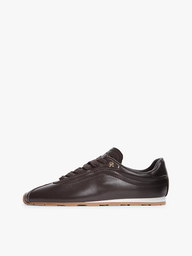 Monogram Plaque Leather Trainers