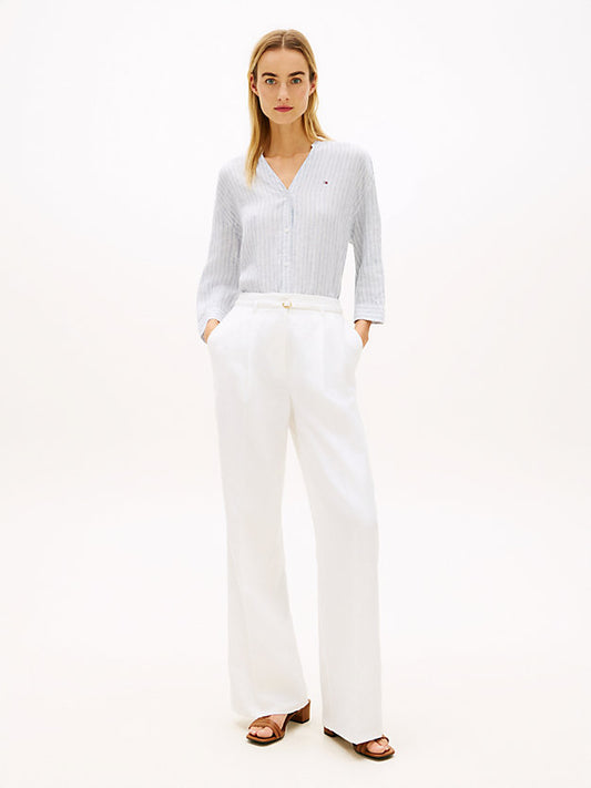 Relaxed Fit Pure Linen Half Sleeve Shirt