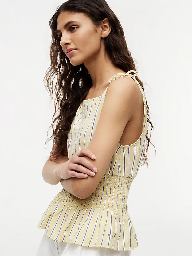 Smock Seersucker Tie Strap Top