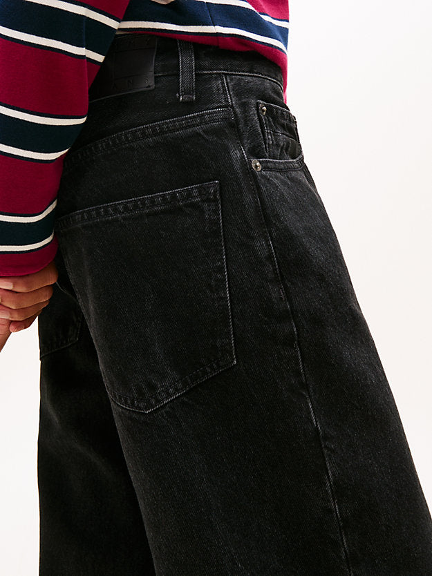 Mia Mid Rise Relaxed Straight Leg Black Jeans