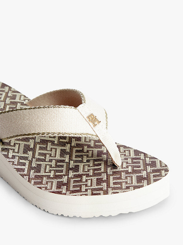 Monogram Wedge Heel Flip-Flops