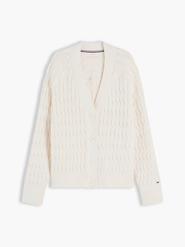 Cable Knit Oversized V-Neck Cardigan