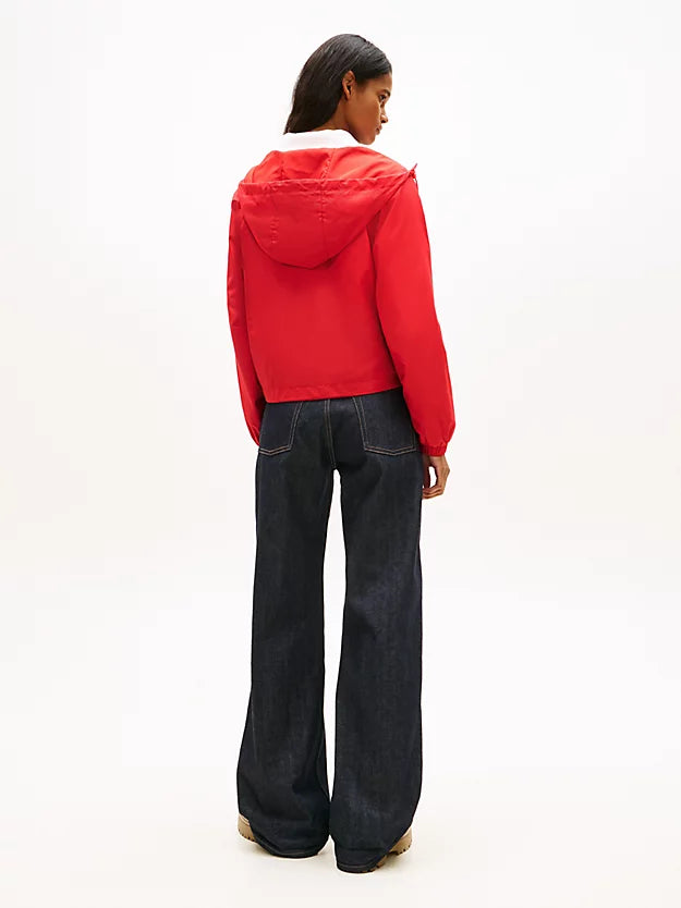 Relaxed Water Repellent Ripstop Hooded Windbreaker