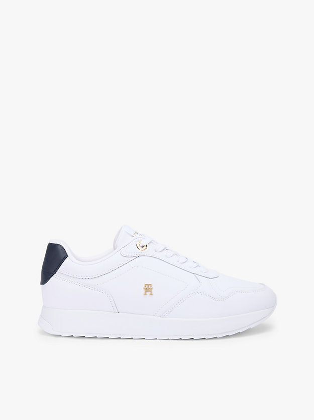 Monogram Plaque Leather Trainers