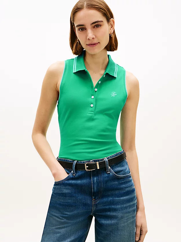 1985 Slim Fit Pique Sleeveless Polo Shirt