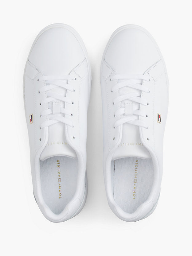 Enamel Flag Leather Court Trainers