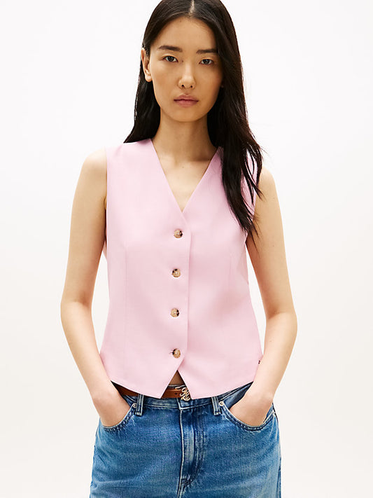 Timeless Wool Blend Gold-Tone Button Waistcoat