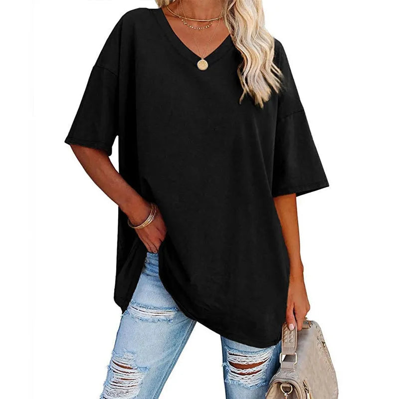 T-shirt ample d'été pour femme (3 articles achetés = livraison gratuite)