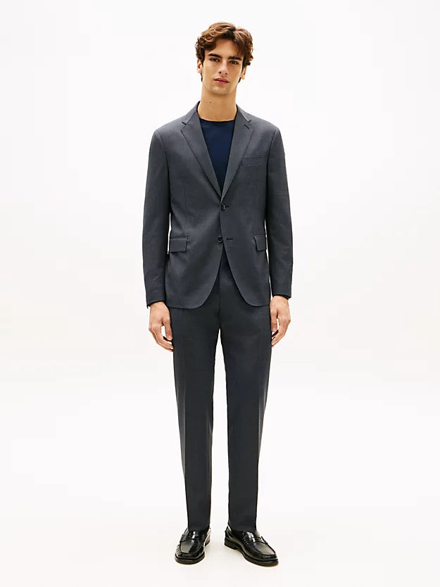 Textured Wool Blend Suit
