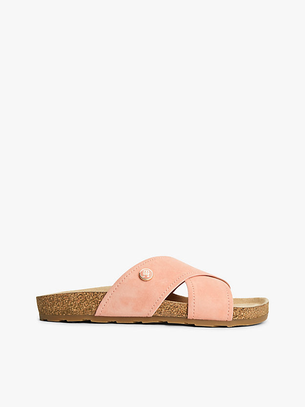 Suede Strap Cork Sandals