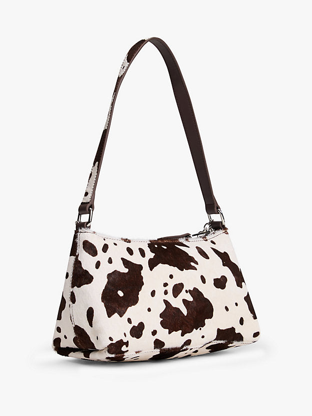 Cow Print Leather Shoulder Bag