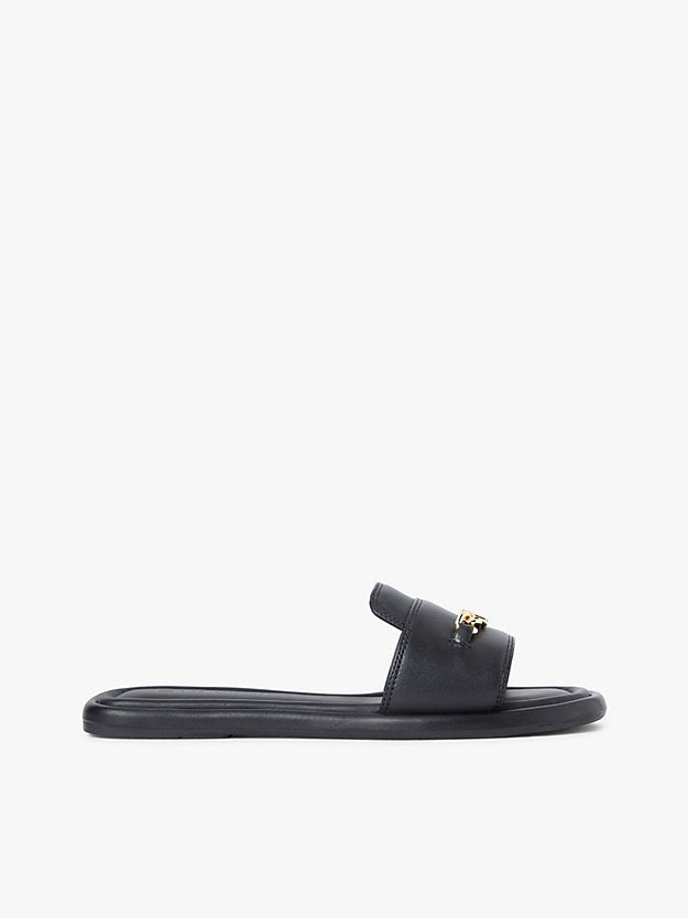 Monogram Horsebit Flat Leather Mules