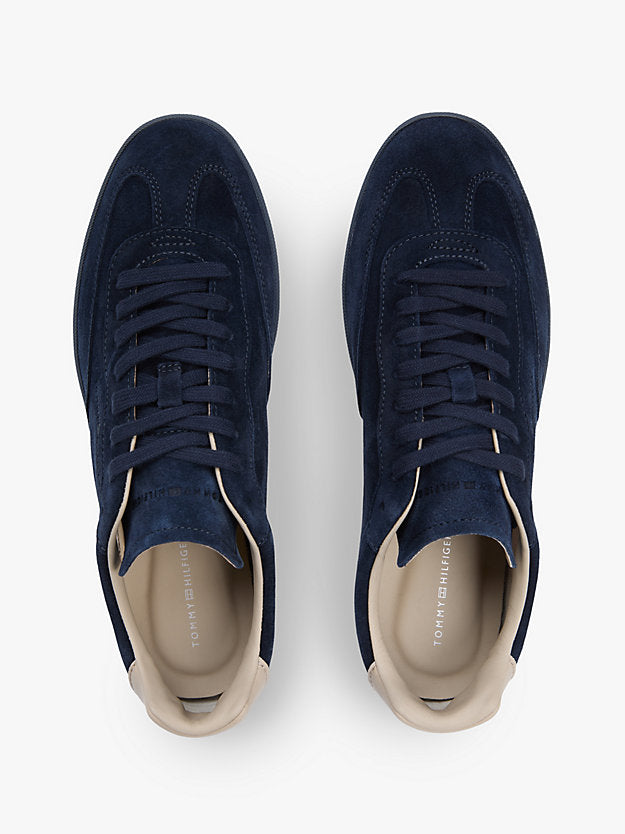 Luxe Embossed Logo Suede Trainers