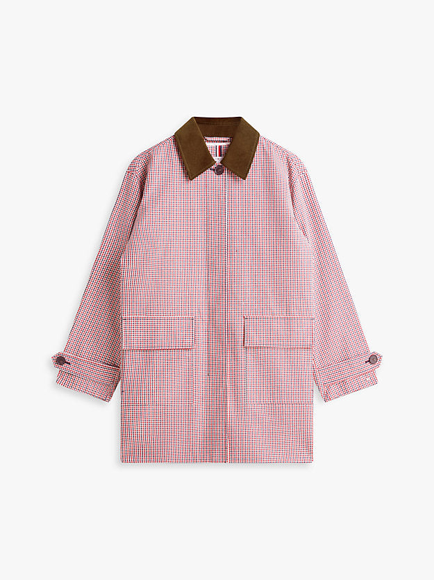 Water Repellent Check Oversized 2-In-1 Coat