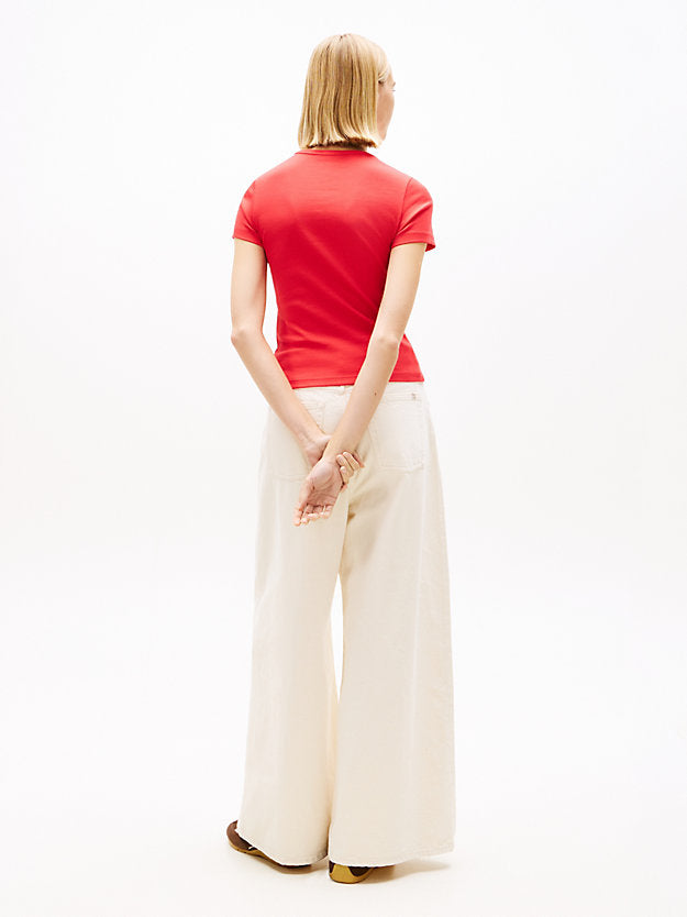 Badge Ribbed Slim T-Shirt