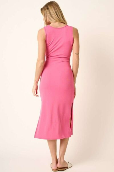 Robe midi débardeur à fines bretelles avec fente latérale Mittoshop