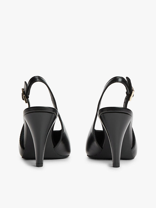 Monogram Leather Slingback High Heels