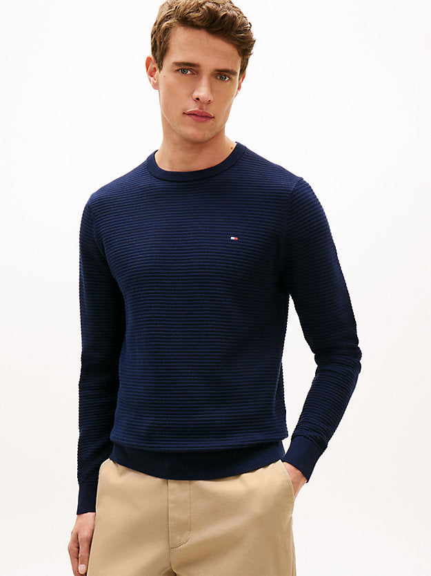 Textured Knit Crew Neck Jumper